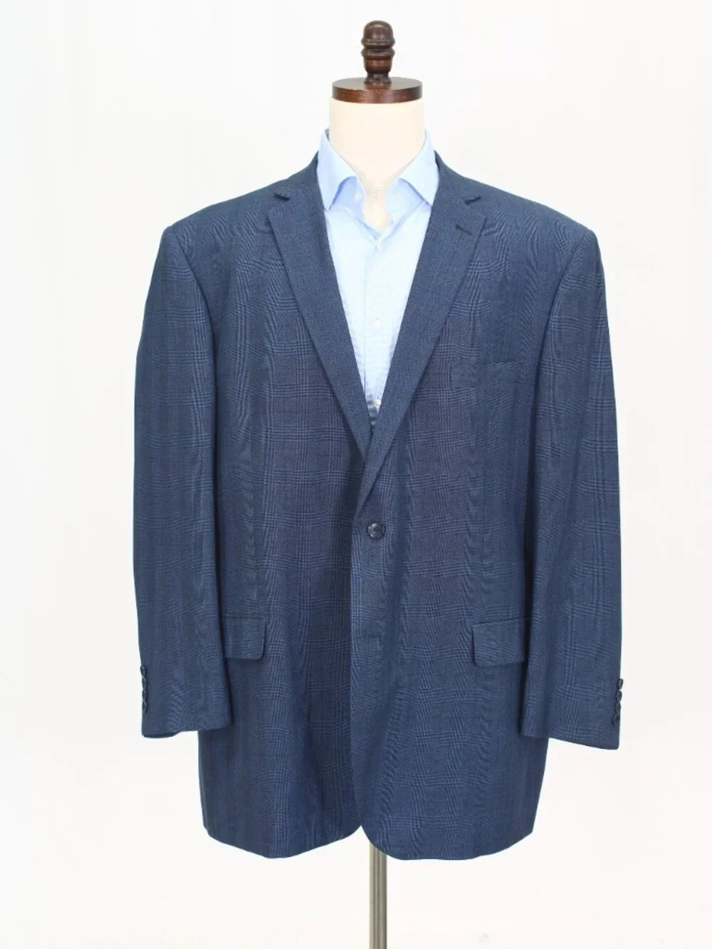 Bocaccio 54L 46x26 Blue Full Suit 2-Button Check R923